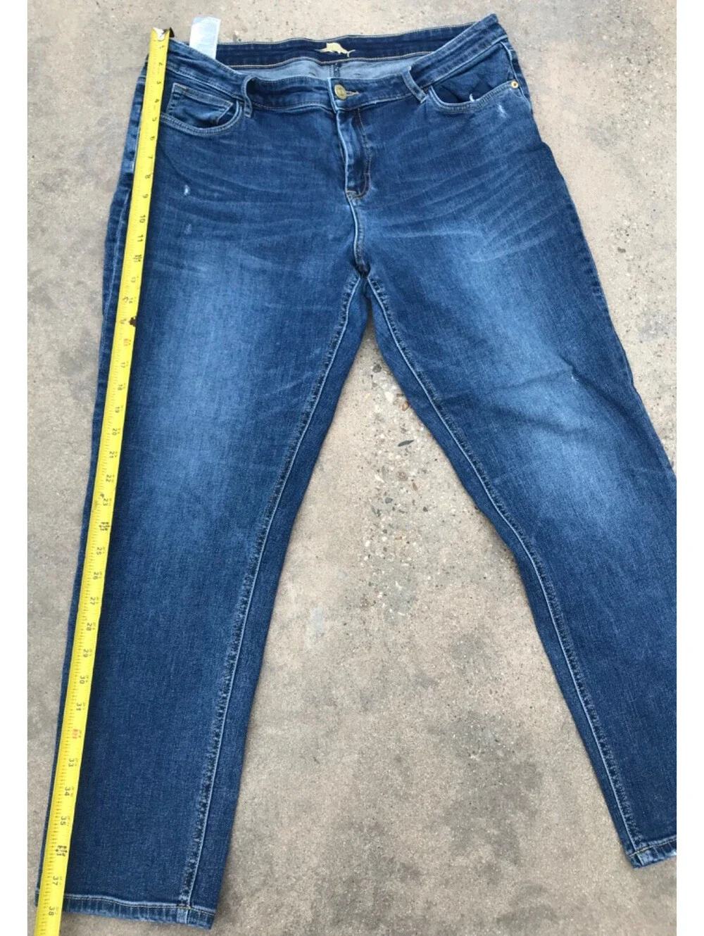 Tommy Bahama Jeans Mens 12/31 Blue Straight Leg Denim Light Wash 5 Pocket Casual